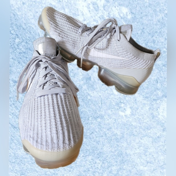 NIKE AIR MOWABB VAPORMAX PLATINUM FLYKNIT 942842-203 SNEAKERS SIZE 8 - Picture 4 of 10